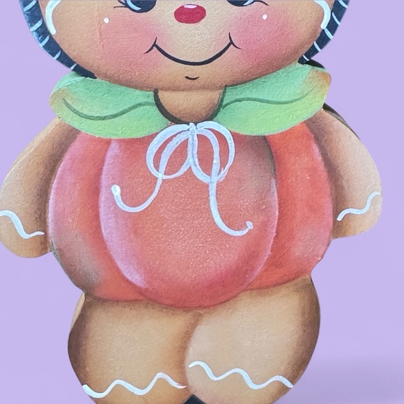 Jackie Bellamy Signed Halloween Shelf Sitter Set Pumpkin & Ghost MDF Cutouts - Picture 12 of 14